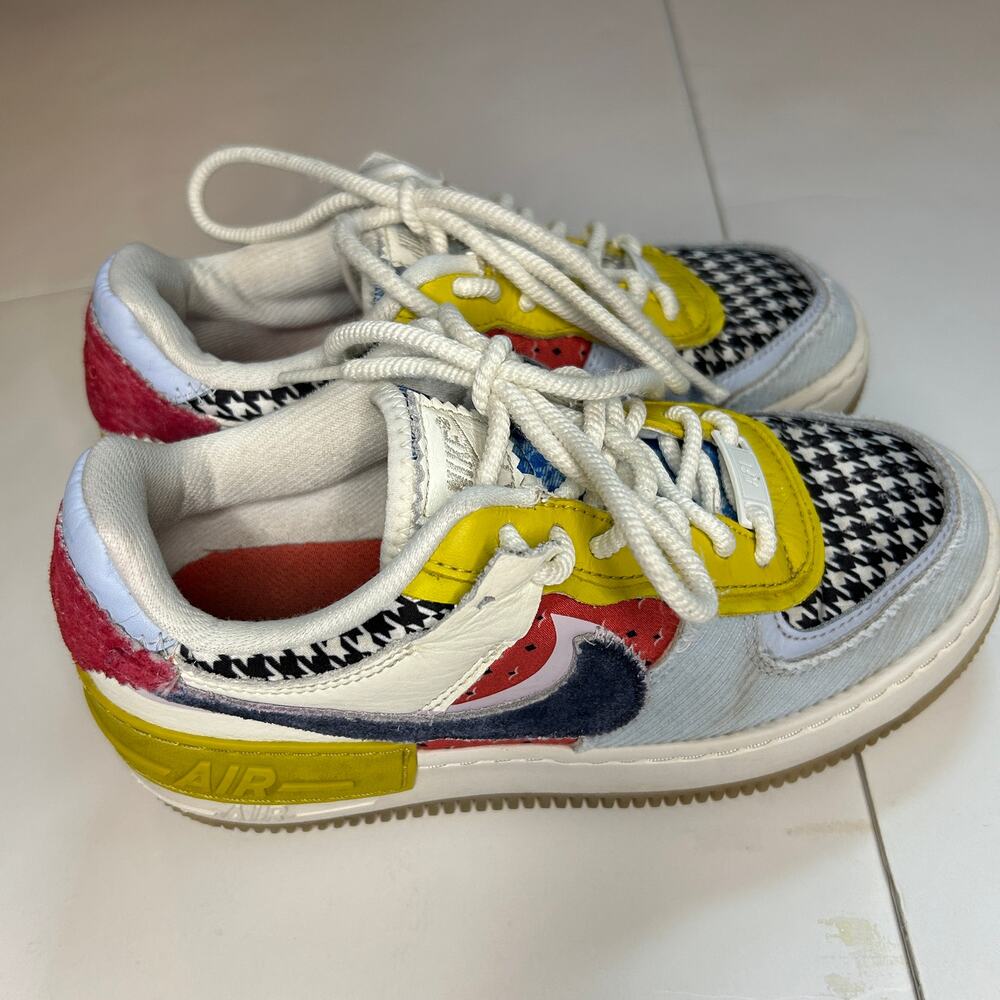 Nike Air Force 1 Shadow Patchwork Sail Blue Sneakers 5 - Picture 3 of 6
